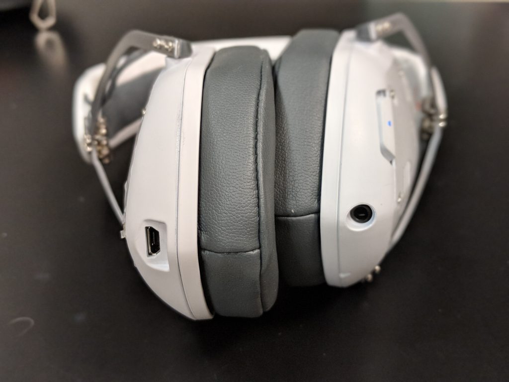 Charging port (left) and headphone jack (right) V-MODA Crossfade 2 Wireless Headphones