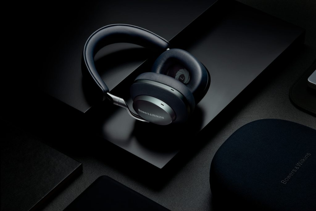 dark headphones on a table